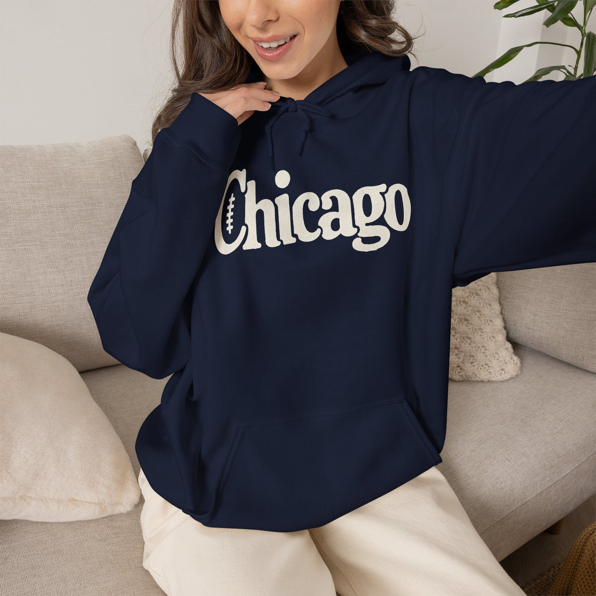 Chicago Football Hoodie – Vintage Chicago Graphic Pullover Hoodie