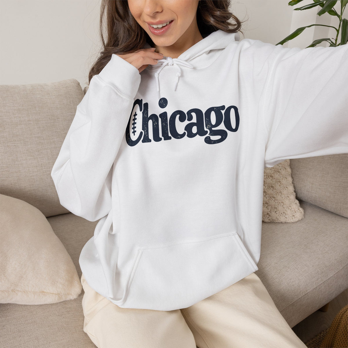 Chicago Football Hoodie – Vintage Chicago Graphic Pullover Hoodie