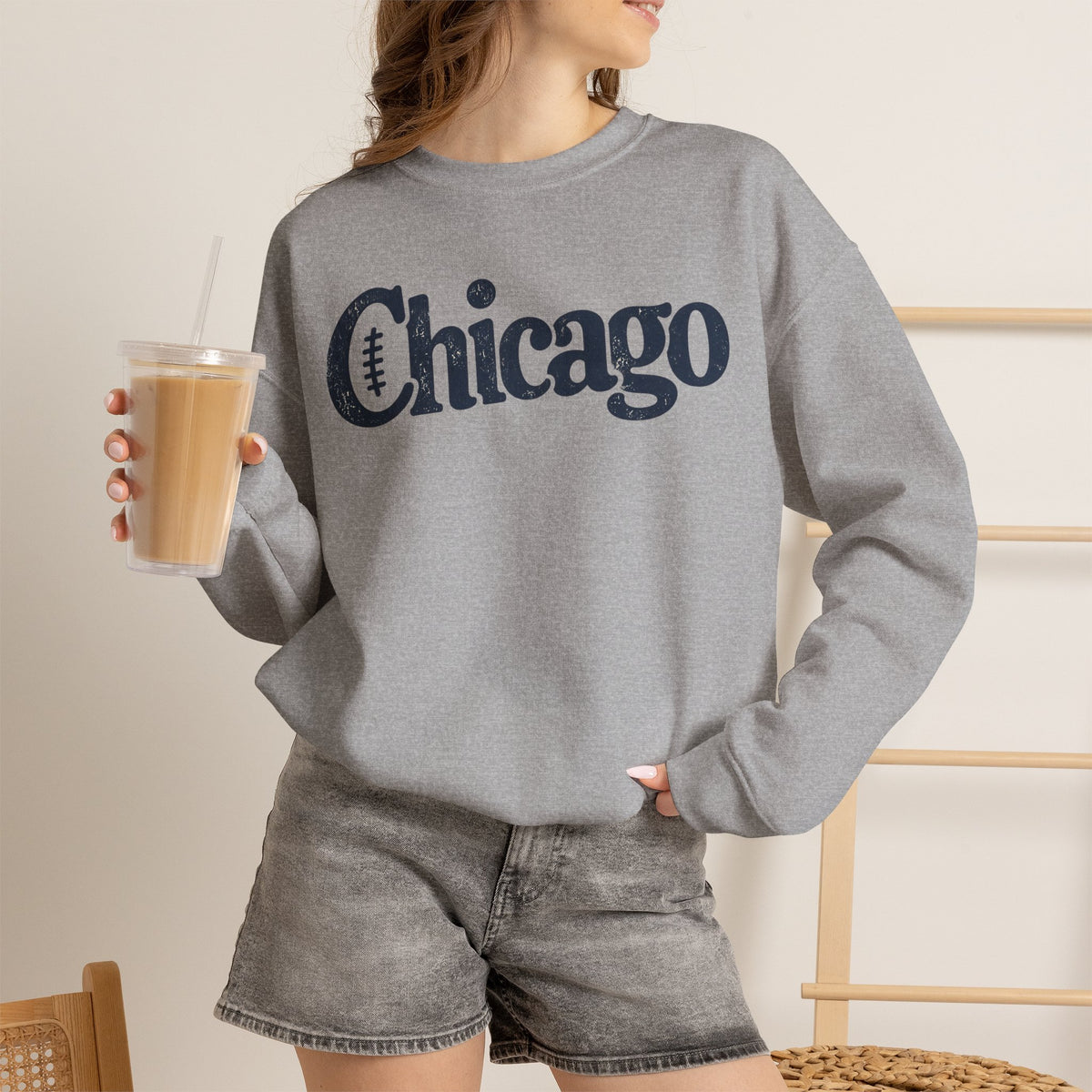 Chicago Football Sweatshirt – Vintage Chicago Graphic Pullover