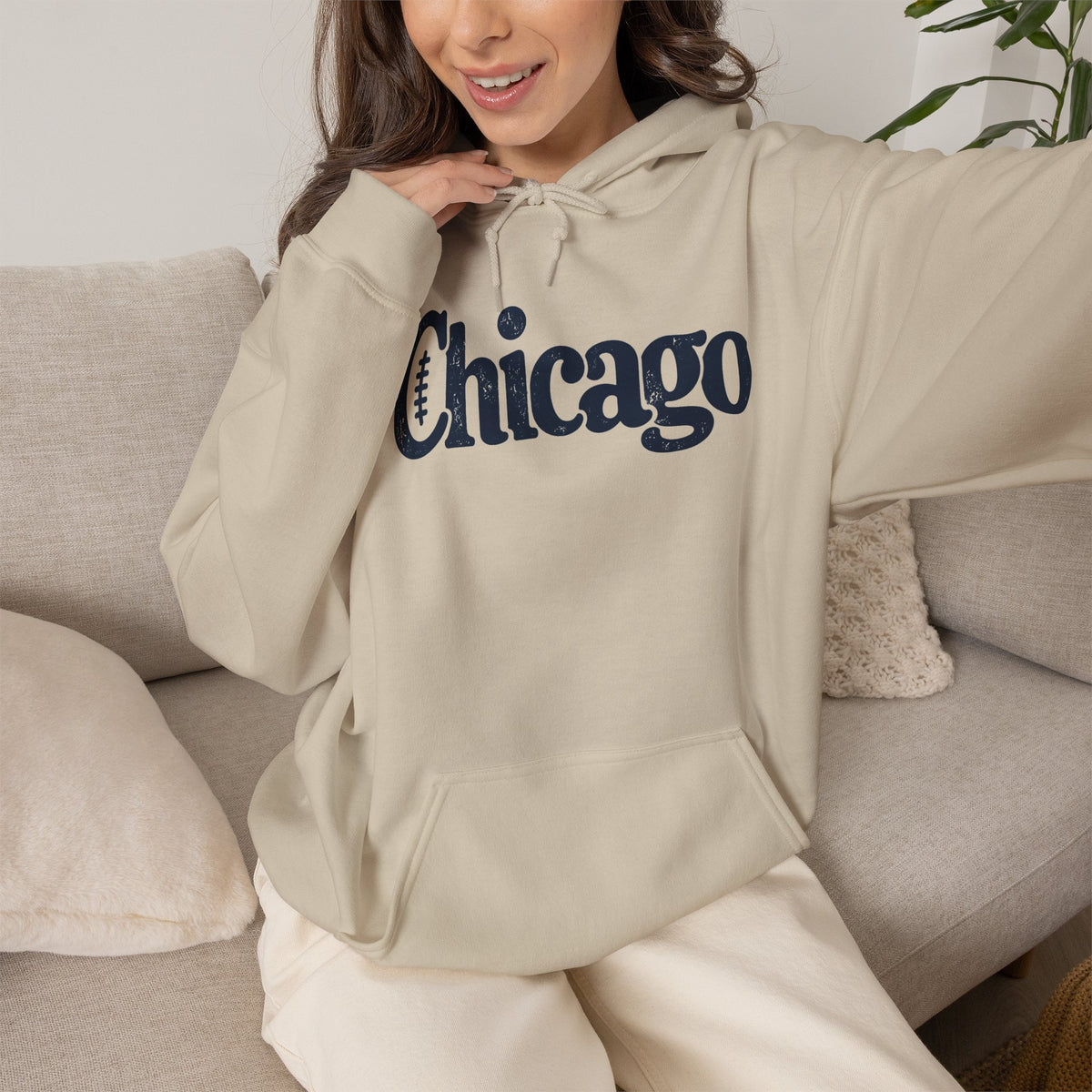 Chicago Football Hoodie – Vintage Chicago Graphic Pullover Hoodie